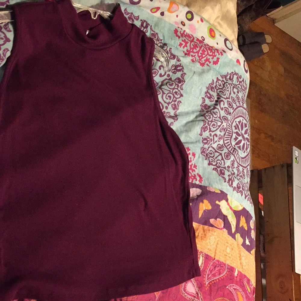 Burgundy crop top.